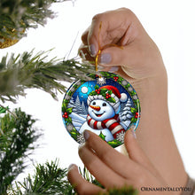 Load image into Gallery viewer, Frosty and Holly Snowman Ornament, Gift and Decor for Cheerful Winter Christmas Tree