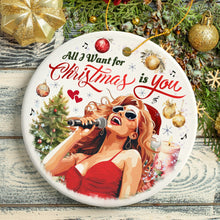 Carregar imagem no visualizador da galeria, Artistic Classic Holiday Melody Ornament, All I Want for Christmas Is You, Celebrity Singer Gift