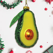 Carregar imagem no visualizador da galeria, Avocado Glass Christmas Ornament