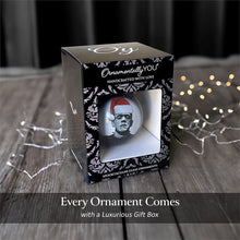 Carregar imagem no visualizador da galeria, Frankenstein Christmas Spooky Portrait Glass Ornament, Black Horror Halloween Tree Decoration