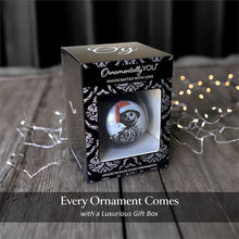 Carregar imagem no visualizador da galeria, Scarecrow Christmas Spooky Portrait Glass Ornament, Black Horror Halloween Tree Decoration