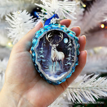 Load image into Gallery viewer, Arctic Animal Illustration Pinecone Glass Christmas Ornament Set