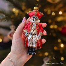 Carregar imagem no visualizador da galeria, Spooky Pirate of the High Seas Glass Ornament, Creepy Halloween Tree Decoration
