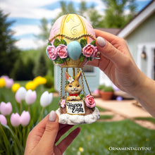 Carregar imagem no visualizador da galeria, Springtime Voyage Easter Bunny Hot Air Balloon Figurine, 7" Charming Holiday Decor