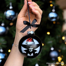 Carregar imagem no visualizador da galeria, Wicked Witch Christmas Spooky Portrait Glass Ornament, Black Horror Halloween Tree Decoration