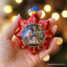 Carregar imagem no visualizador da galeria, (Pre-Order) Graceful Nativity Star Glass Christmas Ornament, Unique Christian Religious Decor
