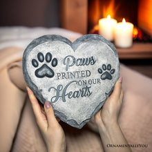 Carregar imagem no visualizador da galeria, Paws Printed on our Hearts Memorial Stepping Stone for Pet, 9.5" Dog Funeral and Pet Cemetery Decor