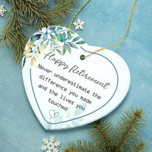 Carregar imagem no visualizador da galeria, Happy Retirement Appreciation Ornament Gift, Sentimental Quote Keepsake for Both Men and Women