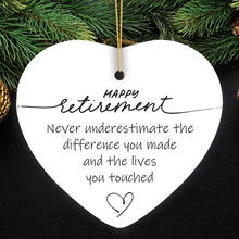 Carregar imagem no visualizador da galeria, Happy Retirement Appreciation Ornament Gift, Sentimental Quote Keepsake for Both Men and Women