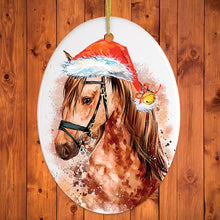 Load image into Gallery viewer, Watercolor Horse Christmas Ornament