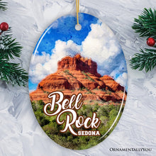 Load image into Gallery viewer, Bell Rock Sedona Ceramic Ornament, Arizona Landmark Souvenir Christmas Decoration for Hikers