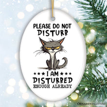 Load image into Gallery viewer, Please Do Not Disturb Quirky Cat Ornament, Cute and Funny Christmas Gift