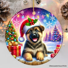 Carregar imagem no visualizador da galeria, Winter Wonderland German Shepherd Ornament, Gift and Decor for Cozy Christmas