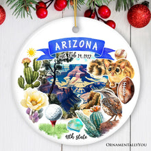 Load image into Gallery viewer, Artistic Arizona State Themes and Landmarks Christmas Ornament