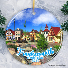 Load image into Gallery viewer, Artistically Vibrant Frankenmuth Ornament, Festive Bavarian Town Michigan Christmas Souvenir and Decor