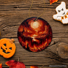 Carregar imagem no visualizador da galeria, Fiery Hellscape Dante's Inferno Ceramic Ornament, Painting Halloween Gift And Decor