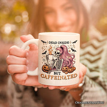 Carregar imagem no visualizador da galeria, Funny Girl Caffeinated Skeleton, Personalized Halloween Mug For Women