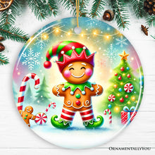 Load image into Gallery viewer, Gingerbread Man as a Christmas Elf Ornament, Magical Holiday Gift and Tree Decor