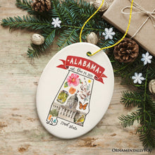 Load image into Gallery viewer, Artistic Alabama State Themes and Landmarks Christmas Ornament