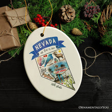Load image into Gallery viewer, Artistic Nevada State Themes and Landmarks Christmas Ornament