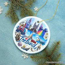 Carregar imagem no visualizador da galeria, Artistically Majestic Iceland Landmarks Ornament, Cultural Norse and Viking Christmas Gift and Reykjavik Souvenir