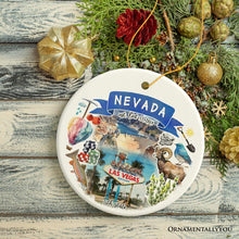 Load image into Gallery viewer, Artistic Nevada State Themes and Landmarks Christmas Ornament