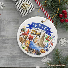 Carregar imagem no visualizador da galeria, Artistic Ohio State Themes and Landmarks Christmas Ornament