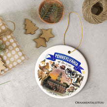Carregar imagem no visualizador da galeria, Artistic Pennsylvania State Themes and Landmarks Christmas Ornament