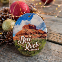 Load image into Gallery viewer, Bell Rock Sedona Ceramic Ornament, Arizona Landmark Souvenir Christmas Decoration for Hikers