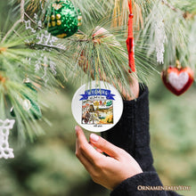 Load image into Gallery viewer, Artistic Wyoming State Themes and Landmarks Christmas Ornament