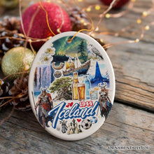 Carregar imagem no visualizador da galeria, Artistically Majestic Iceland Landmarks Ornament, Cultural Norse and Viking Christmas Gift and Reykjavik Souvenir
