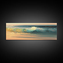 Load image into Gallery viewer, Panoramic Ocean Beach canvas prints Sea landscape Nautical photo Coastal canvas print Sea wave canvas Extra large wall art Ready to hang
