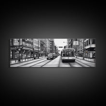 Load image into Gallery viewer, Big City Canvas Print, City Art, Cars, Bus, Buildings, Large Urban Art Print, Original Art, Wall Decor, Panoramic, Wall Art, Canvas Print