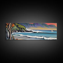 Carregar imagem no visualizador da galeria, Abstract Beach Canvas Art Print, Sea, Ocean, Seascape, Nature, Waves, Beach House Art, Wall Decor, Panoramic, Wall Art, Canvas Print
