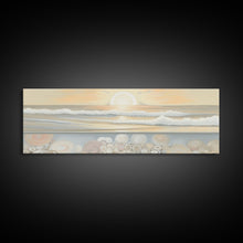 Carregar imagem no visualizador da galeria, Abstract Ocean Wall Art Canvas Print, Pastel Beach Wall Art, Seascape Wall Decor, Ocean Waves Wall Art, Panoramic, Wall Art, Canvas Print