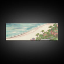 Load image into Gallery viewer, Beach Scene Art Canvas Print, Seashore, Seascape, Canvas Beach Wall Art, Tropical Beach, Waves Wall Art, Panoramic, Wall Art, Canvas Print