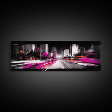 Carregar imagem no visualizador da galeria, Abstract City Art Print, Abstract Framed Canvas Print, Skyscrapers, Urban Art Wall Decor, Wall Decor, Panoramic, Wall Art, Canvas Print