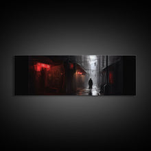 Cargar imagen en el visor de la galería, City Canvas Art Print, Asian City Art, Dark Night Street Art, Abstract Urban Art, Large Urban Art, Panoramic, Wall Art, Canvas Print