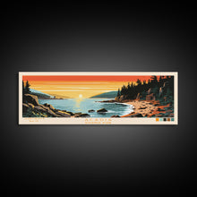 Carregar imagem no visualizador da galeria, Acadia National Park, Panoramic Maine Travel Art, National Park Print, Minimalist Travel Art, Midcentury Modern Style Landscape