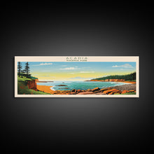 Carregar imagem no visualizador da galeria, Acadia National Park, Panoramic Maine Travel Art, National Park Print, Minimalist Travel Art, Midcentury Modern Style Landscape