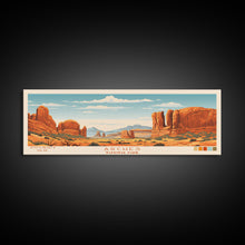 Load image into Gallery viewer, Arches National Park, Panoramic Utah Travel Art, National Park Print, Minimalist Travel Art, Midcentury Modern Style Landscape