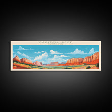 Carregar imagem no visualizador da galeria, Capitol Reef National Park, Panoramic Utah Travel Art, National Park Print, Minimalist Travel Art, Midcentury Modern Style Landscape