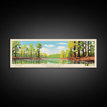 Cargar imagen en el visor de la galería, Congaree National Park, Panoramic South Carolina Travel Art, National Park Print, Minimalist Travel Art, Midcentury Modern Style Landscape