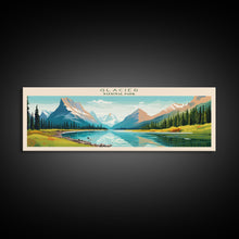 Carregar imagem no visualizador da galeria, Glacier National Park, Panoramic Montana Travel Art, National Park Print, Minimalist Travel Art, Midcentury Modern Style Landscape