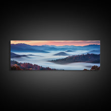 Load image into Gallery viewer, Blue Ridge Mountains Panoramic Wall Art, Bluebridge Mountains National Parkway, Beautiful Cabin Decor, Boho Photography Wall Art Print
