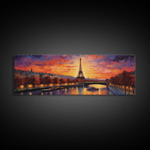 Load image into Gallery viewer, An Evening In Paris, Van Wogh Inspired Eiffel Tower Painting Canvas Print, Retro Modern Paris France Decor