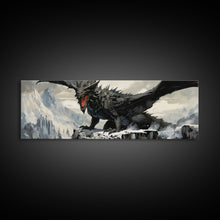 Load image into Gallery viewer, Dragon Painting, Framed Canvas Print, Dragon Art, Fantasy Art, Fantasy Painting, Watercolor Dragon Painting, Art Print