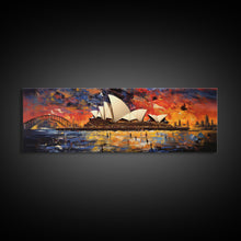 Carregar imagem no visualizador da galeria, Abstract Painting of the Sydney Opera House, Framed Canvas Print, Van Gogh Inspired Australia Art, Paint of Sydney