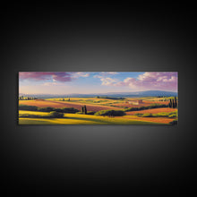 Load image into Gallery viewer, Beautiful Italian Villa and Countryside, Extra Large Wall Art, Framed Panoramic Canvas Print, Framed Wall Decor