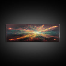 Load image into Gallery viewer, Galaxy Art, Supernova, Extra Large Wall Art, Framed Panoramic Canvas Print, Framed Wall Art